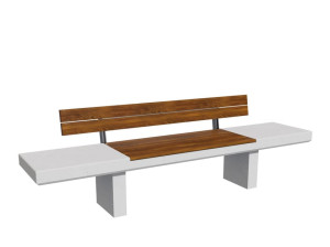 Бетонная скамья со спинкой