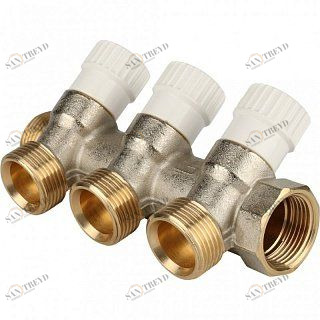 Коллектор 3/4" STOUT с вентилями на 3 выхода 3/4"ЕК SMB6851343403