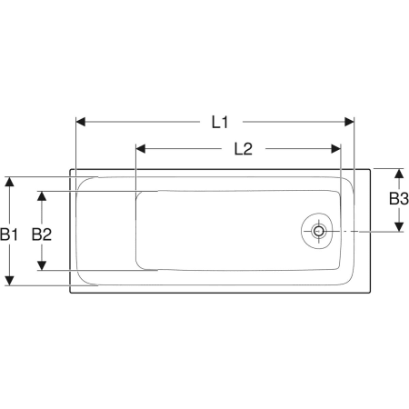 554.121.01.1 Прямоугольная ванна Geberit Tawa, тонкое исполнение, с ножками Geberit  - Вид №2