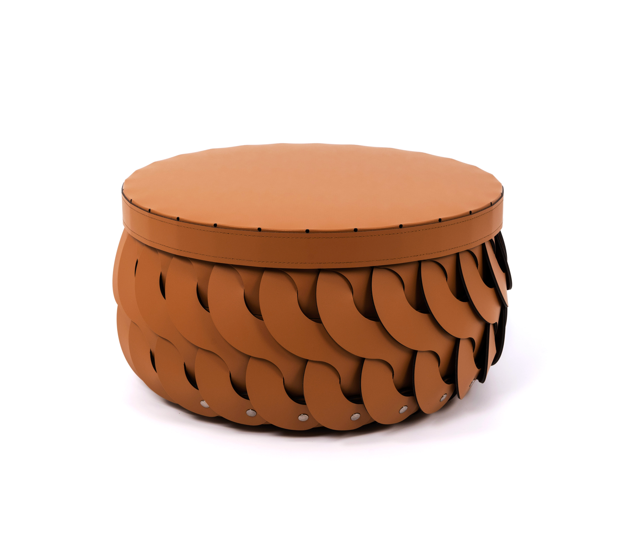 Высокая корзина Alicante - Ø 45XH25 см / регенерированная кожа_белый Pinetti 00.2520.082.000