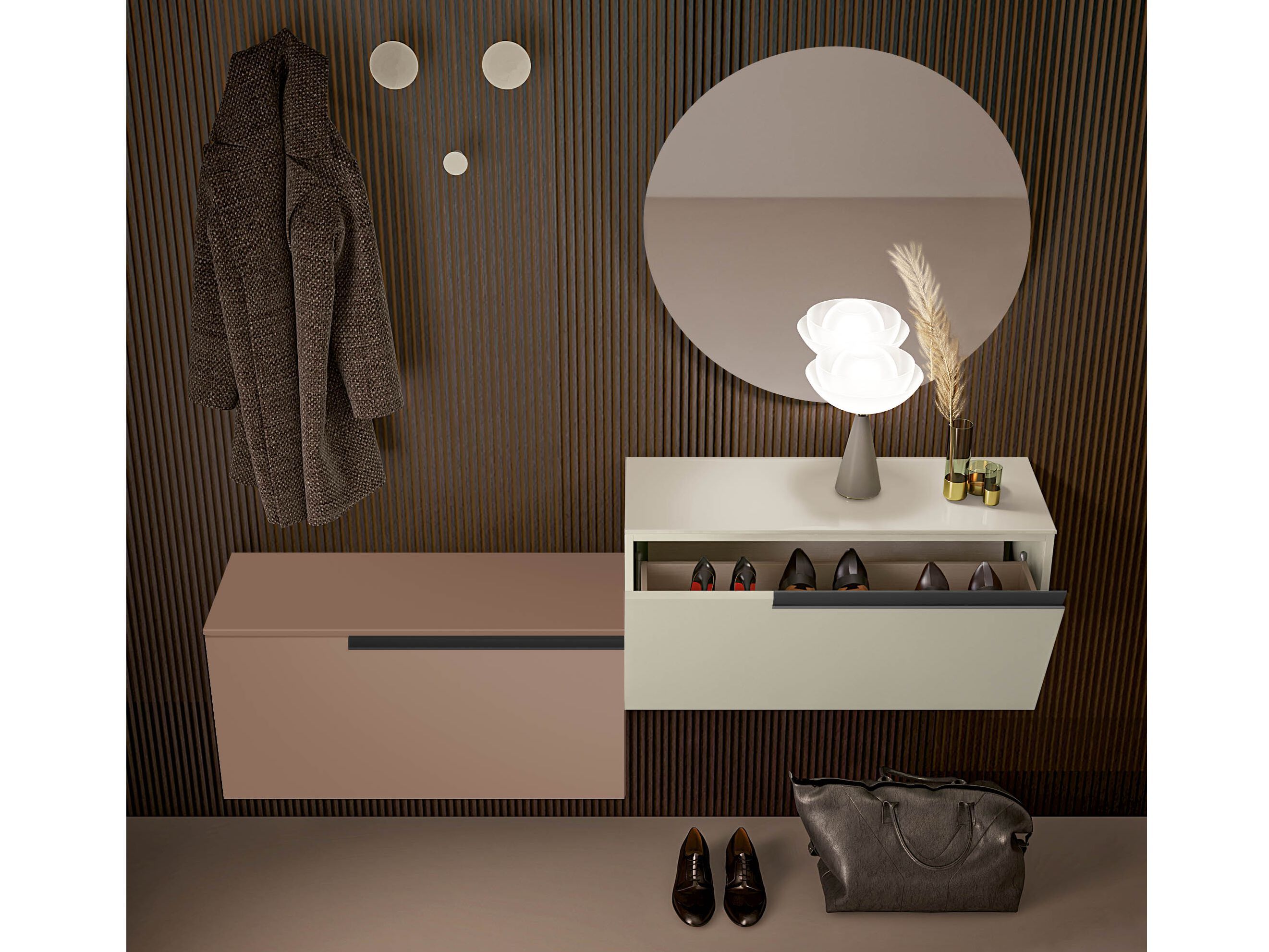 Деревянный подвесной шкаф для обуви Birex GOLA UP COMP.2 ARCH-00003058 - Вид №1