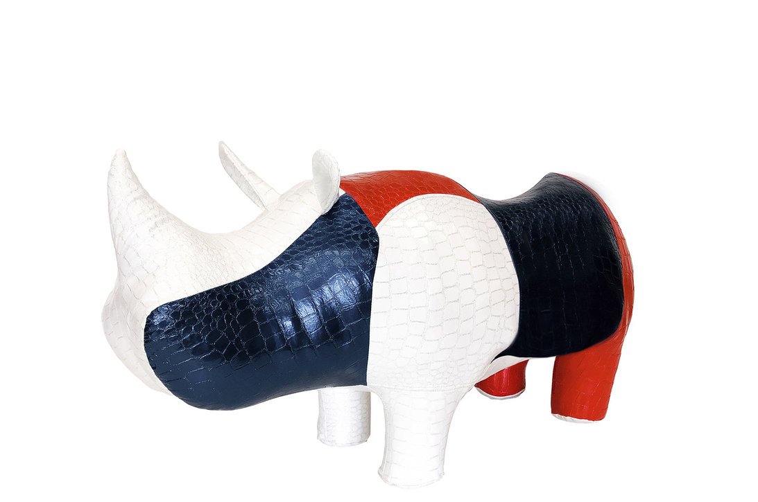 Банкетка "Пуф Носорог Россия" мини EUROSON ЖИВОТНЫЕ 131594 Красный;белый;синий - Вид №1