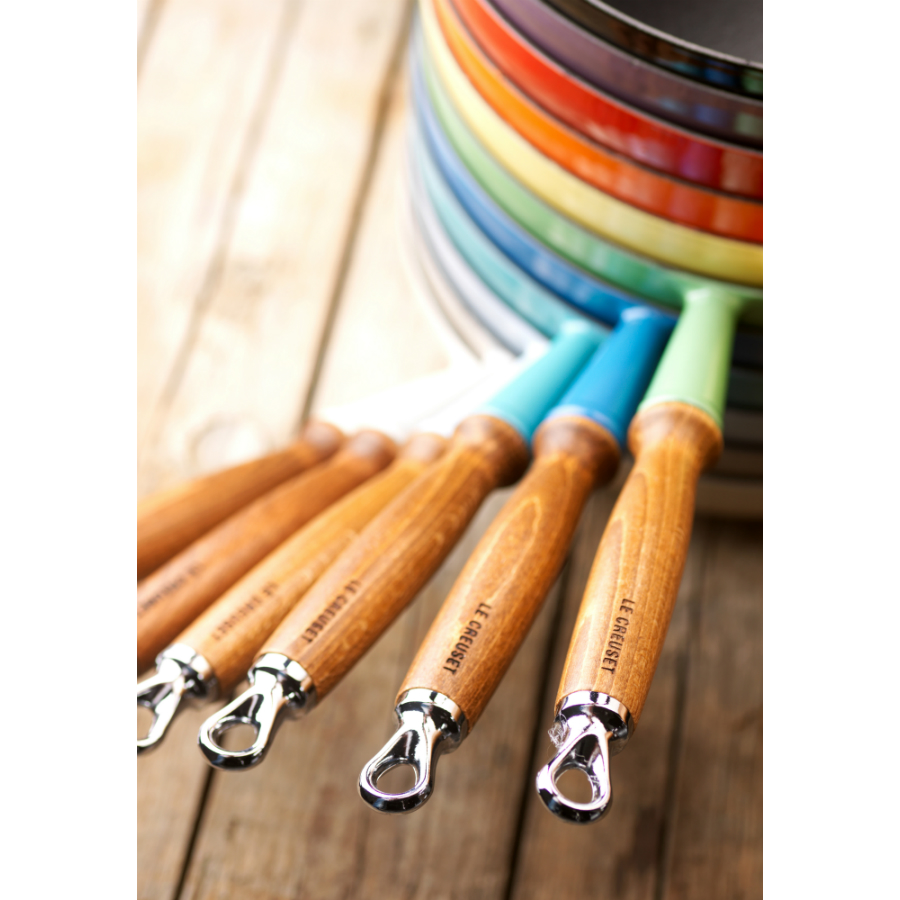 Сковорода чугунная Le Creuset с деревянной ручкой, Ø28 см, оранжевая 20058280900460 - Вид №3