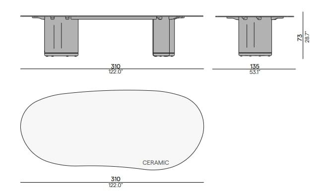 Обеденный стол из тикового дерева и керамики MANUTTI Ogado ARCH-00032949 - Вид №7