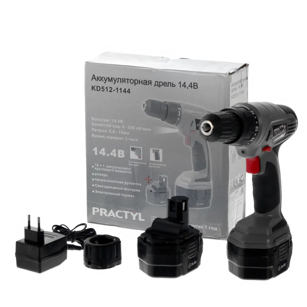 Шуруповерт Practyl, Ni-Cd 14,4 В, 1,5 Ач STLM-2044643 - Вид №2