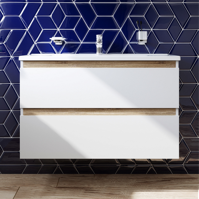 M85AFHX1002WG База под раковину подвесная 100 см 2 ящика белый глянец AM.PM X-Joy 