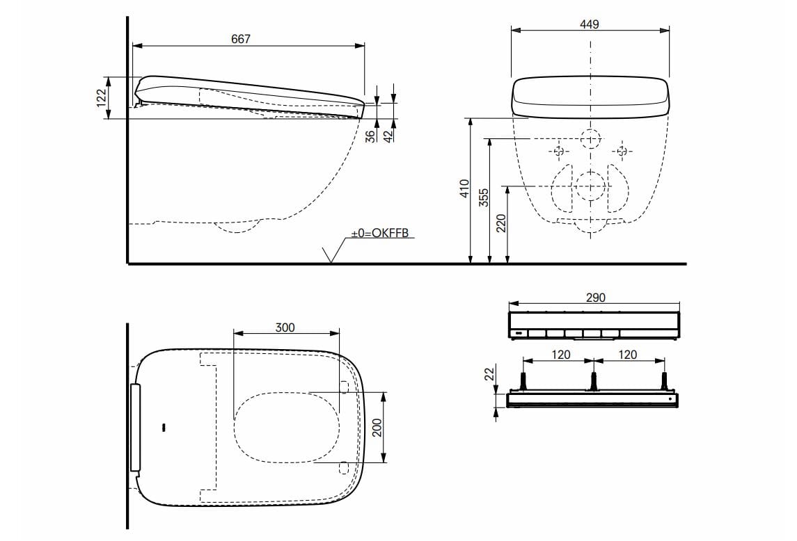 Керамический подвесной туалет биде с ручным душем TOTO Neorest® ARCH-00038037 - Вид №8