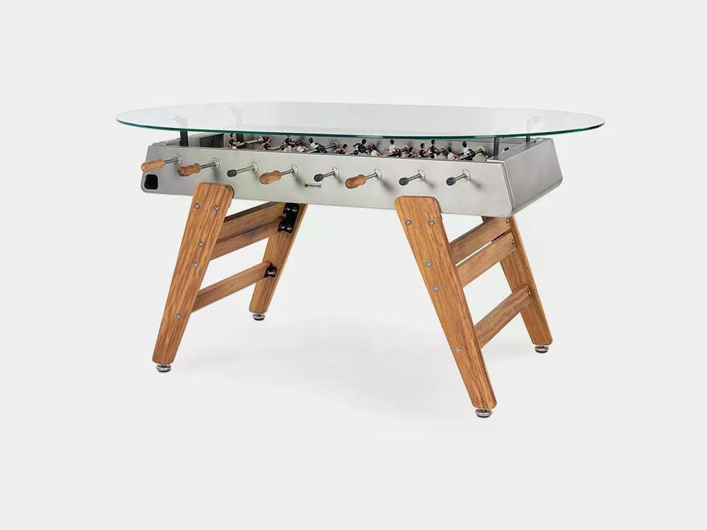 Овальный обеденный стол из стали и ироко со стеклянной столешницей RS Barcelona RS3 WOOD ARCH-00034979 - Вид №14