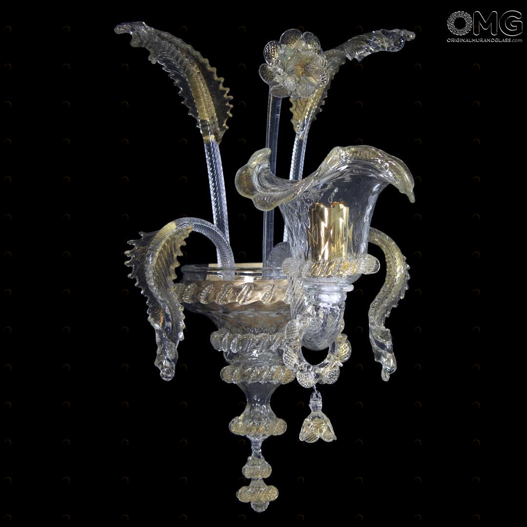 1236 ORIGINALMURANOGLASS Настенный светильник бра Элегантный с золотом - муранское стекло OMG  см 