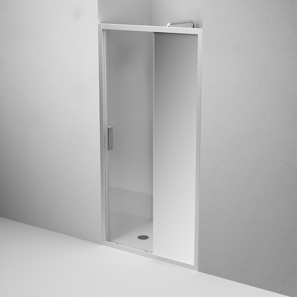 W90G-100-1-195MM Solo Дверь душевая 100х195 стекло матовое профиль матовый хром AM.PM Gem - Вид №3
