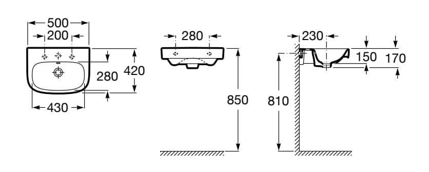 Фарфоровая подвесная раковина Roca Deva ARCH-00131122 - Вид №10
