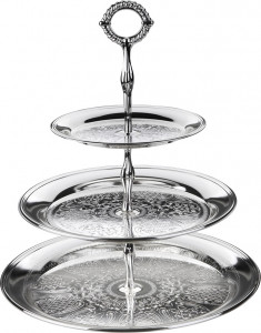 10611716 Queen Anne Блюдо трехъярусное Queen Anne 35см, сталь, посеребрение Сталь нержавеющая с посеребрением