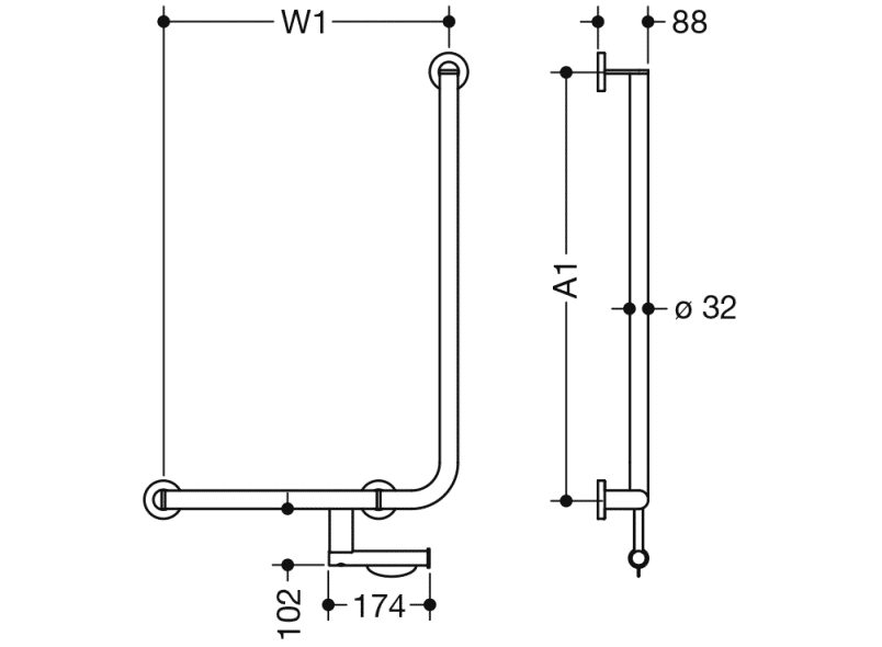900.22.1S4XA угловая ручка HEWI System 900 - Вид №1