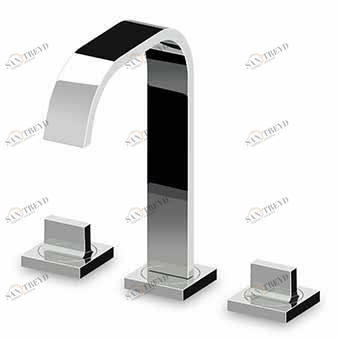 ZA5416 Смеситель для раковины на 3 отверстия, слив 1 1/4 ", гибкие соединения. Zucchetti Aguablu 