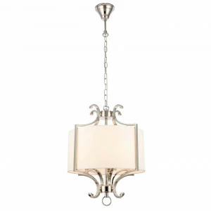 Подвесной светильник с абажуром белый Diolla SL1754.103.05 ST LUCE ДИЗАЙНЕРСКИЕ, DIOLLA 00-3890267 Белый;никель
