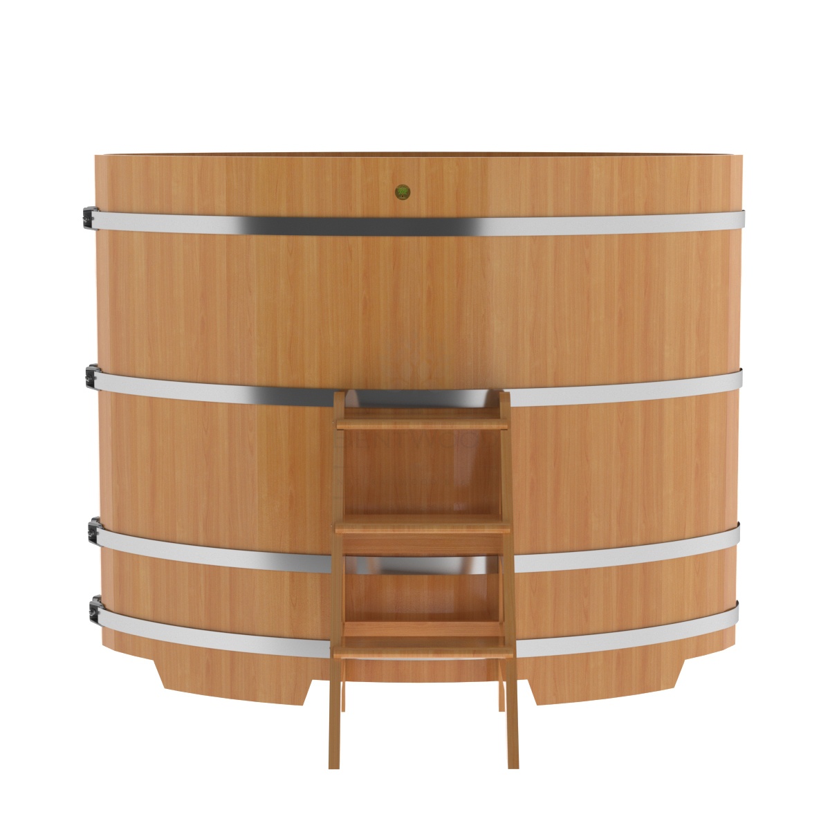 1182 Купель овальная из лиственницы 1,08х1,75х1,4 натуральная премиум Alyarus  - Вид №3