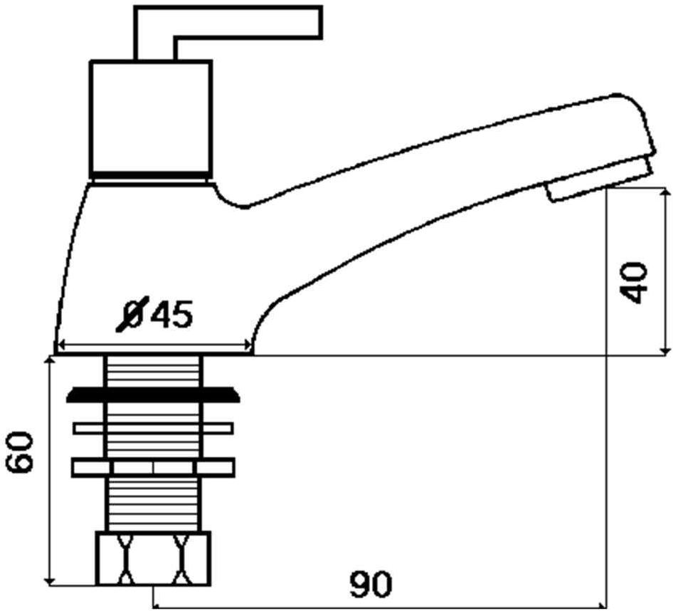 rvb Смеситель для раковины на столешнице с одним отверстием Fun 4031.--.34 - Вид №1