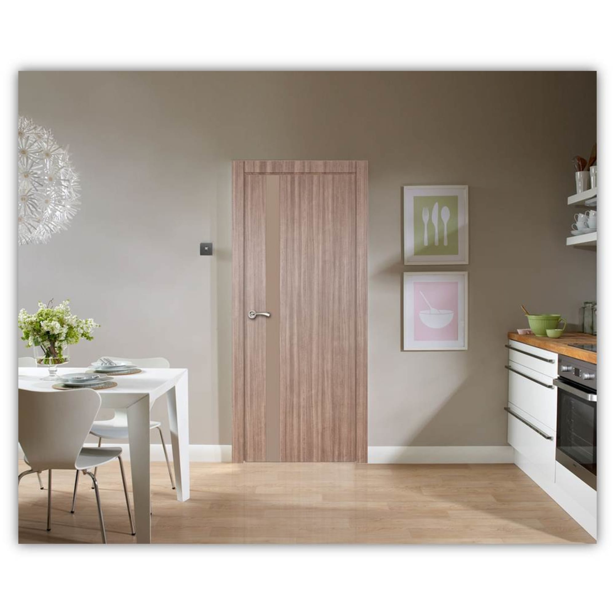 81959102 Дверь межкомнатная остеклённая Селена 70x200 см цвет орех Santreyd  - Вид №1