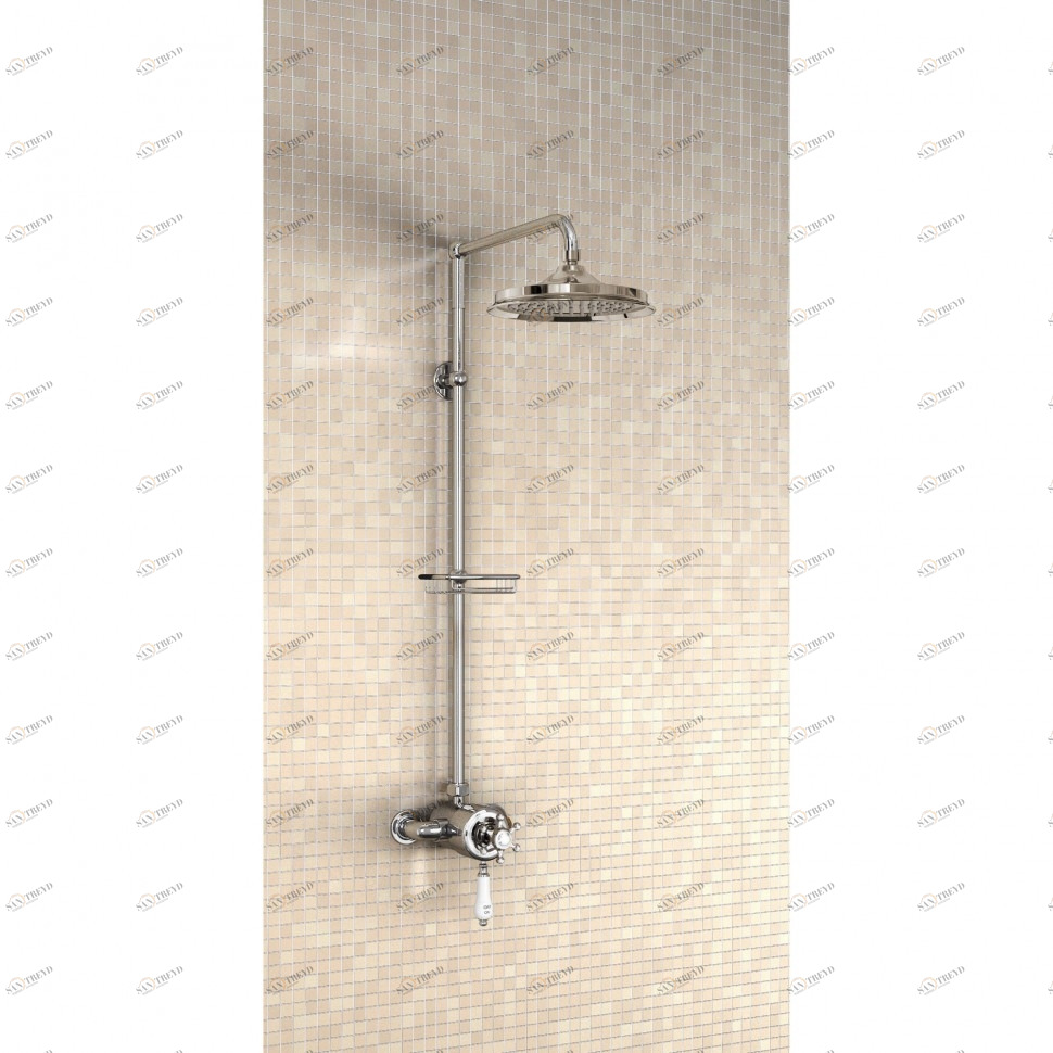 Душевая стойка с внешним термостатом на 1 выпуск, верхняя лейка 9' [H5-BI] Birkenhead Burlington V3, V4, V11-1, V17/ARCV17 CHR, V21/ARCV21 CHR, V23/ARCV23 CHR 