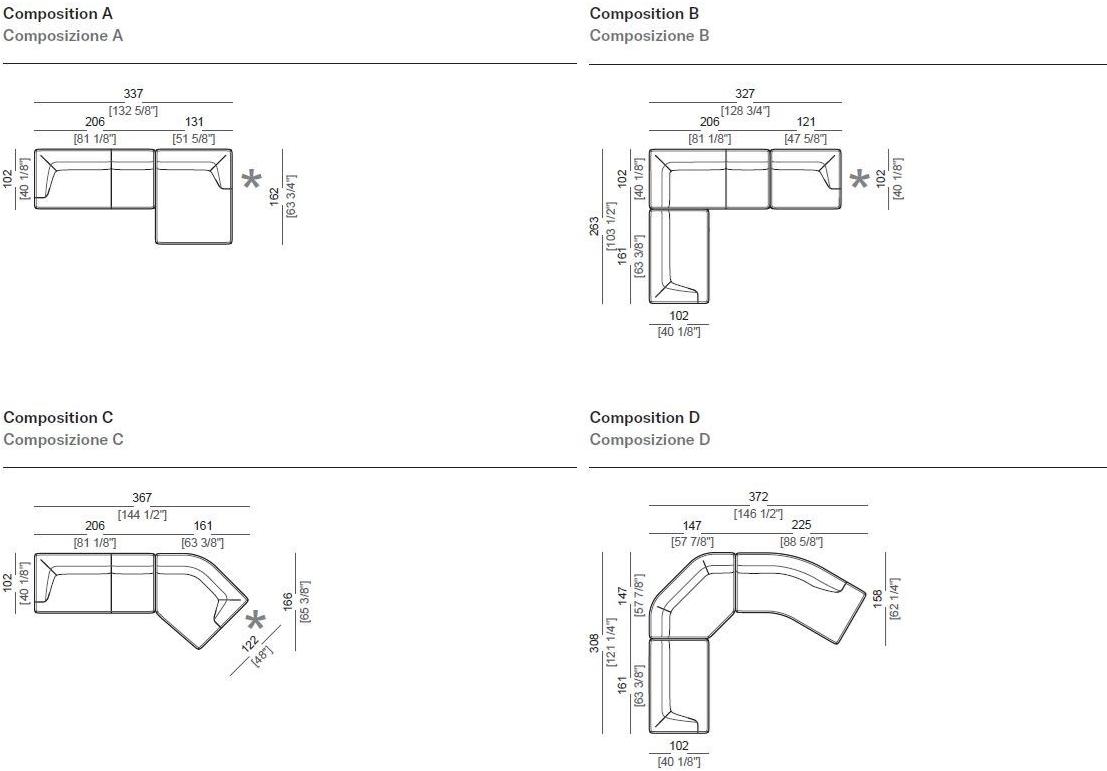 Arketipo 3-х местный модульный диван из ткани Starman sun-id-1453955 - Вид №9