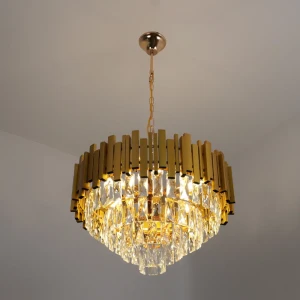 Люстра подвесная Frida 8 ламп 18 м² цвет золото/прозрачный
