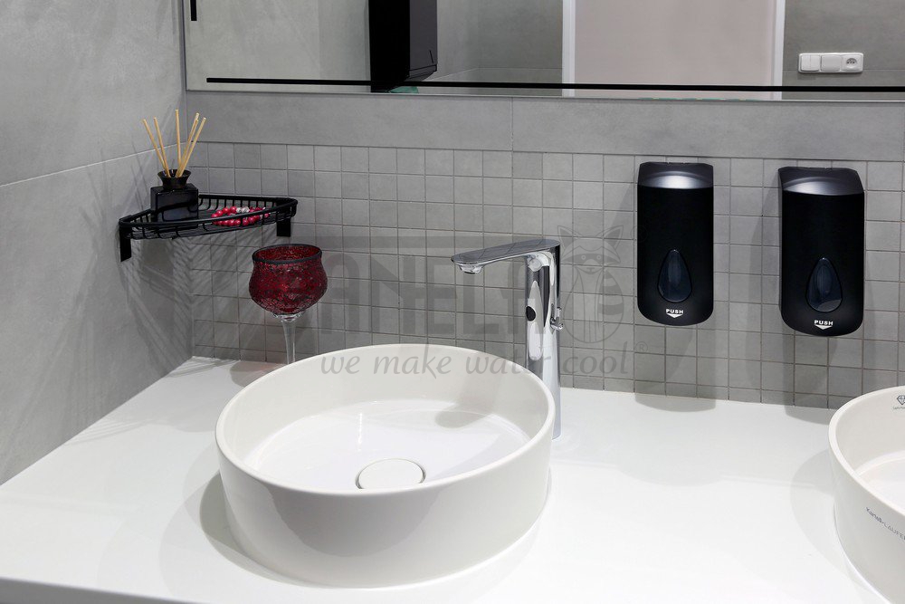 72061 Дoзатoр жидкой/гелевой дезинфекции и мыла, емкoсть 1 л, материал черный пластик ABS SANELA  - Вид №2