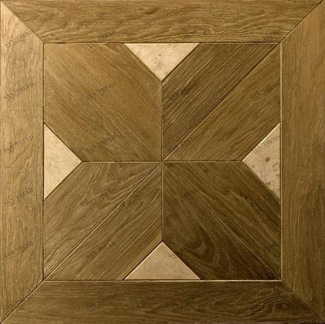 Модульный паркет Da Vinci Модульный паркет с камнем Уолден Копченый С Мрамором Дуб Любая на выбор с брашью (Текстурированная) 800х800 мм 26006000214