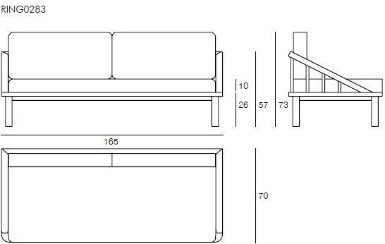 Il Giardino di Legno 2-местный тканевый садовый диван Ring Ring0283 - Вид №8
