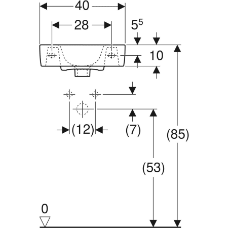 272142000 Раковина Geberit Renova Compact с укороченным вылетом Geberit  - Вид №8