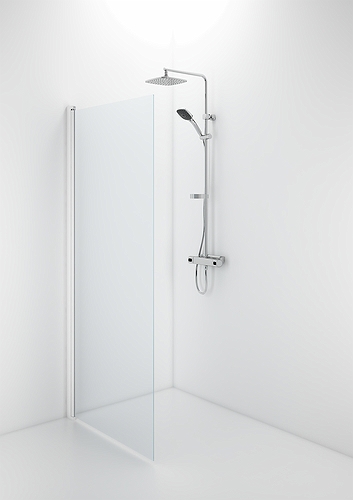 59900280 IFO Space прямая дверь SPVK, белые лакированные профили, прозрачное стекло без ручек, профили SPVK 900