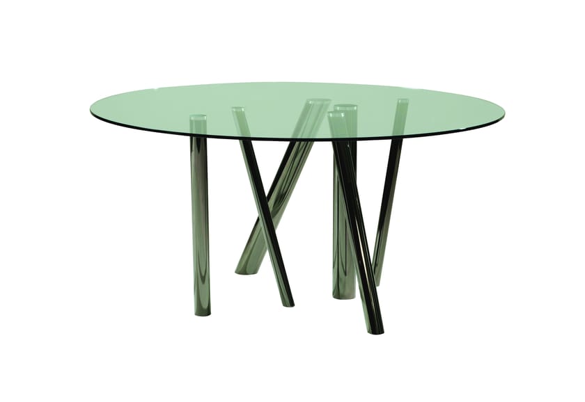 Круглый обеденный стол из закаленного стекла ROCHE BOBOIS Les Contemporains ARCH-00030035