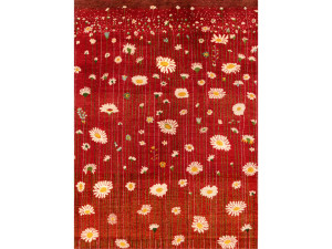 Прямоугольный шерстяной цветочный ковер