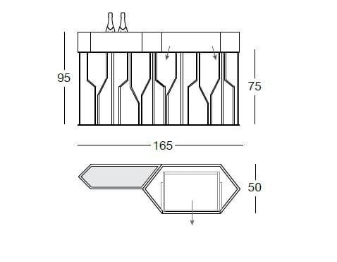 Кожаная консоль с ящиками Longhi Loveluxe 2017-Essence collection ARCH-00117629 - Вид №2