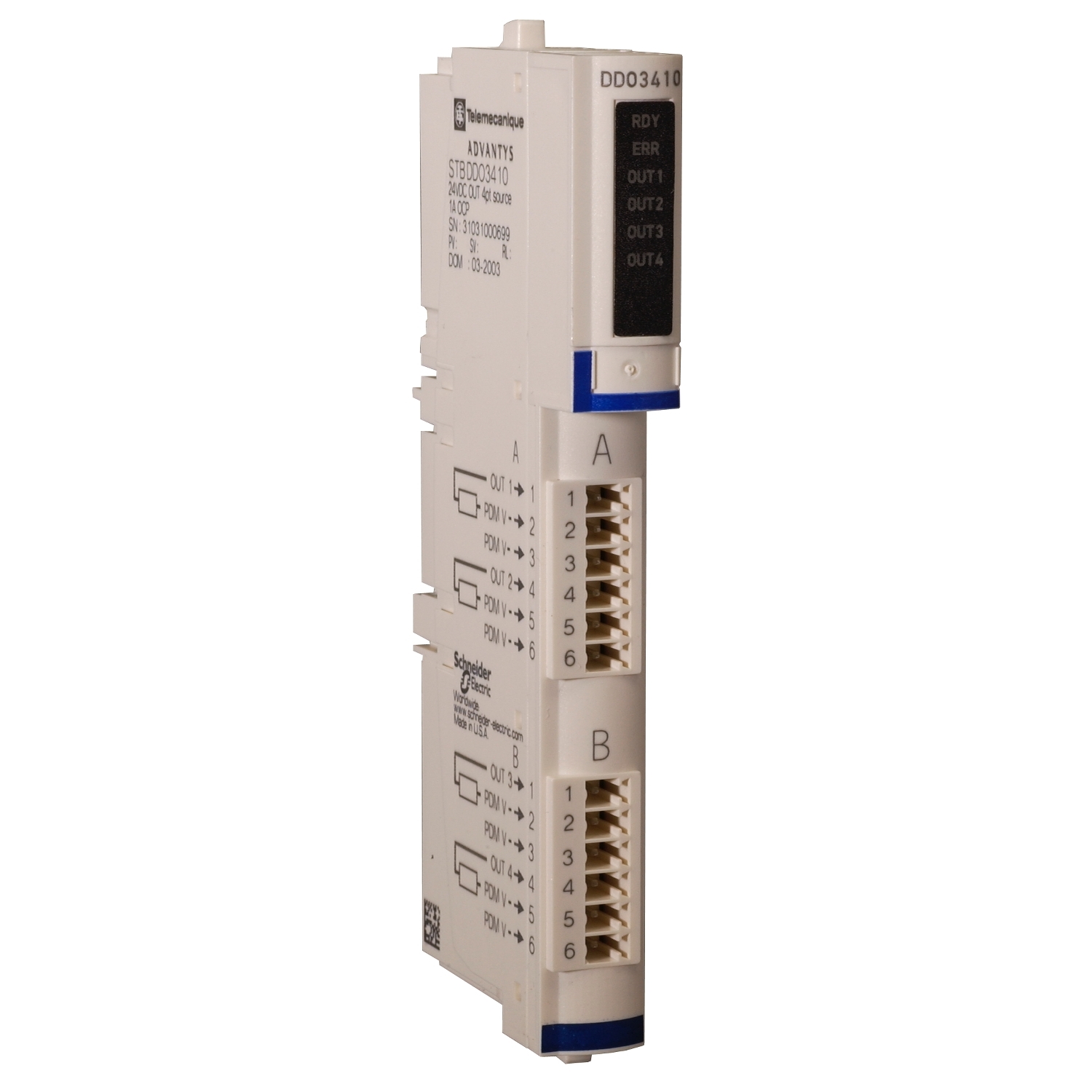 STBDDO3410K МОДУЛЬ ДИСКР. ВЫХ. =24В, 4 КАН (KОМПЛ) Schneider Electric Промышленные ПЛК Modicon 