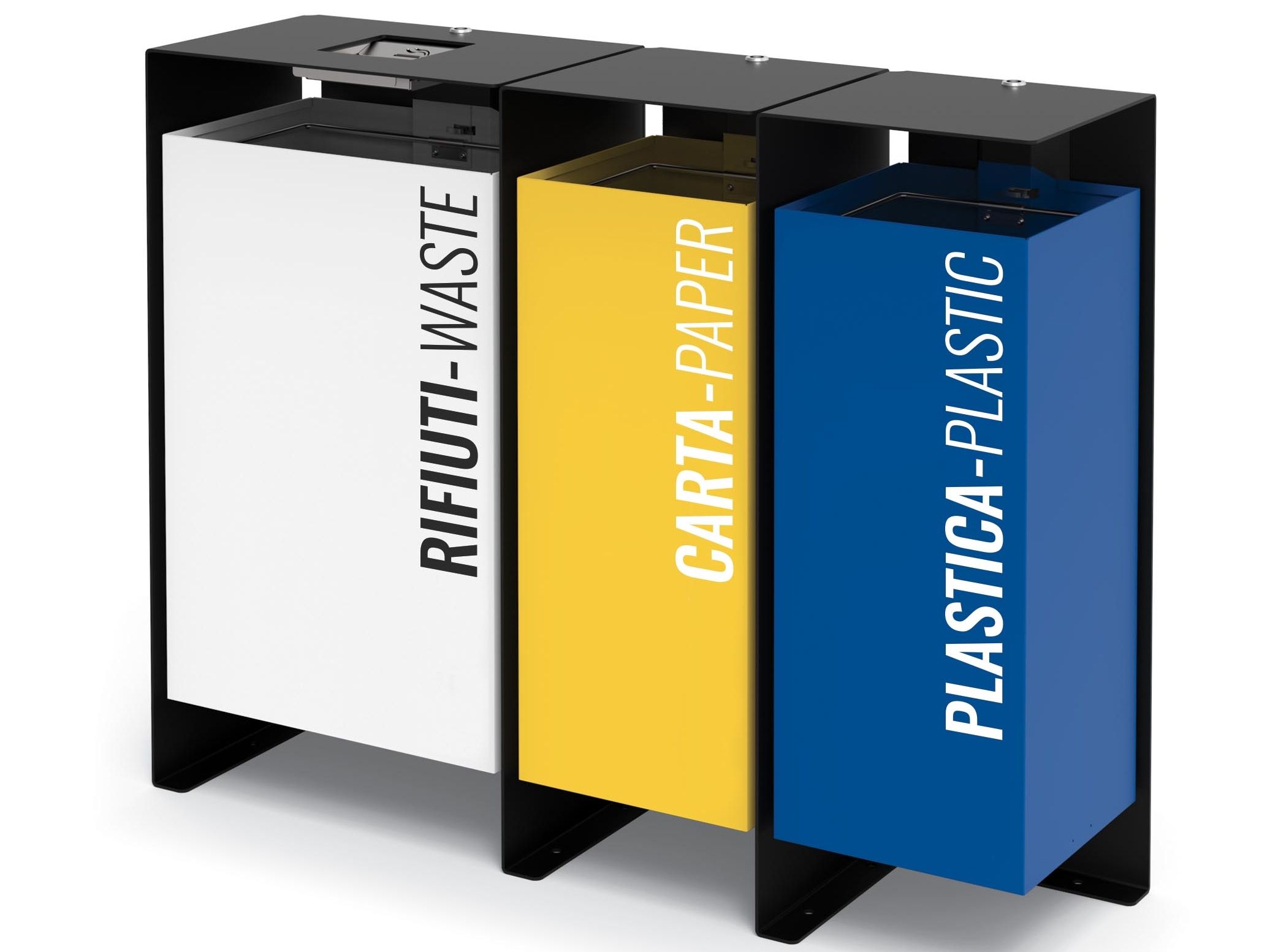 Оцинкованная стальная корзина для мусора с крышкой для мусора City Design DIVISION ARCH-00070537