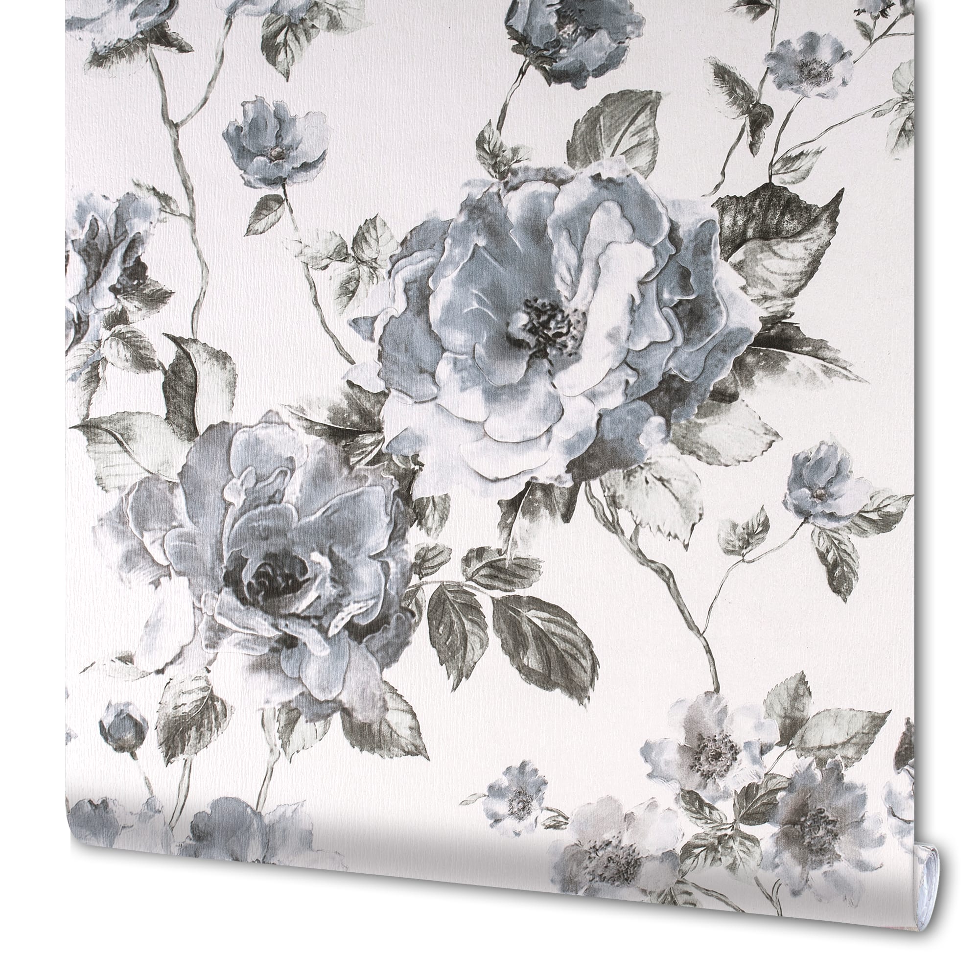 82938293 Обои бумажные 0.53 м 46119 бело-черные Шиповник Santreyd 