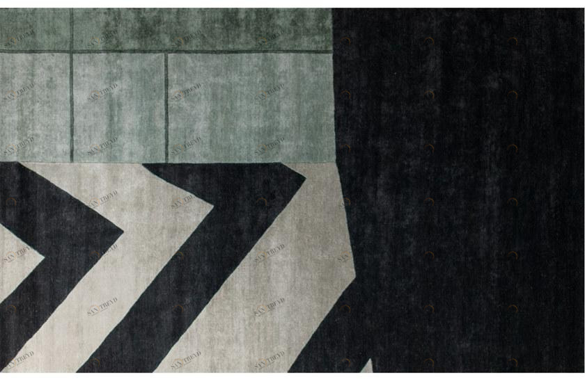 BAXTER Прямоугольный коврик из бамбука ручной работы из шелка sun-id-1384129