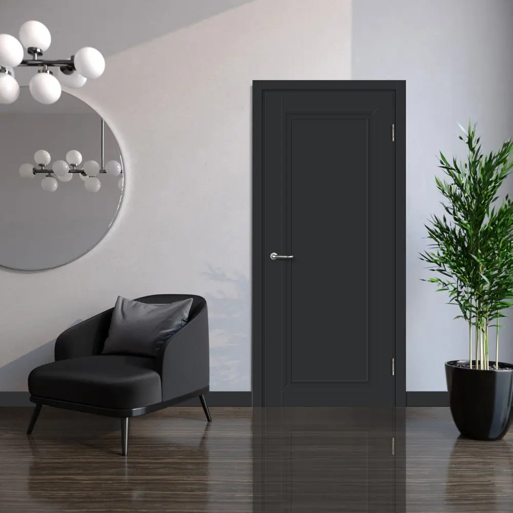 Комплект двери Нобиле глухая 80x200 см Hardflex цвет антрацит без доборов МАРИО РИОЛИ STLM-2019107 - Вид №1