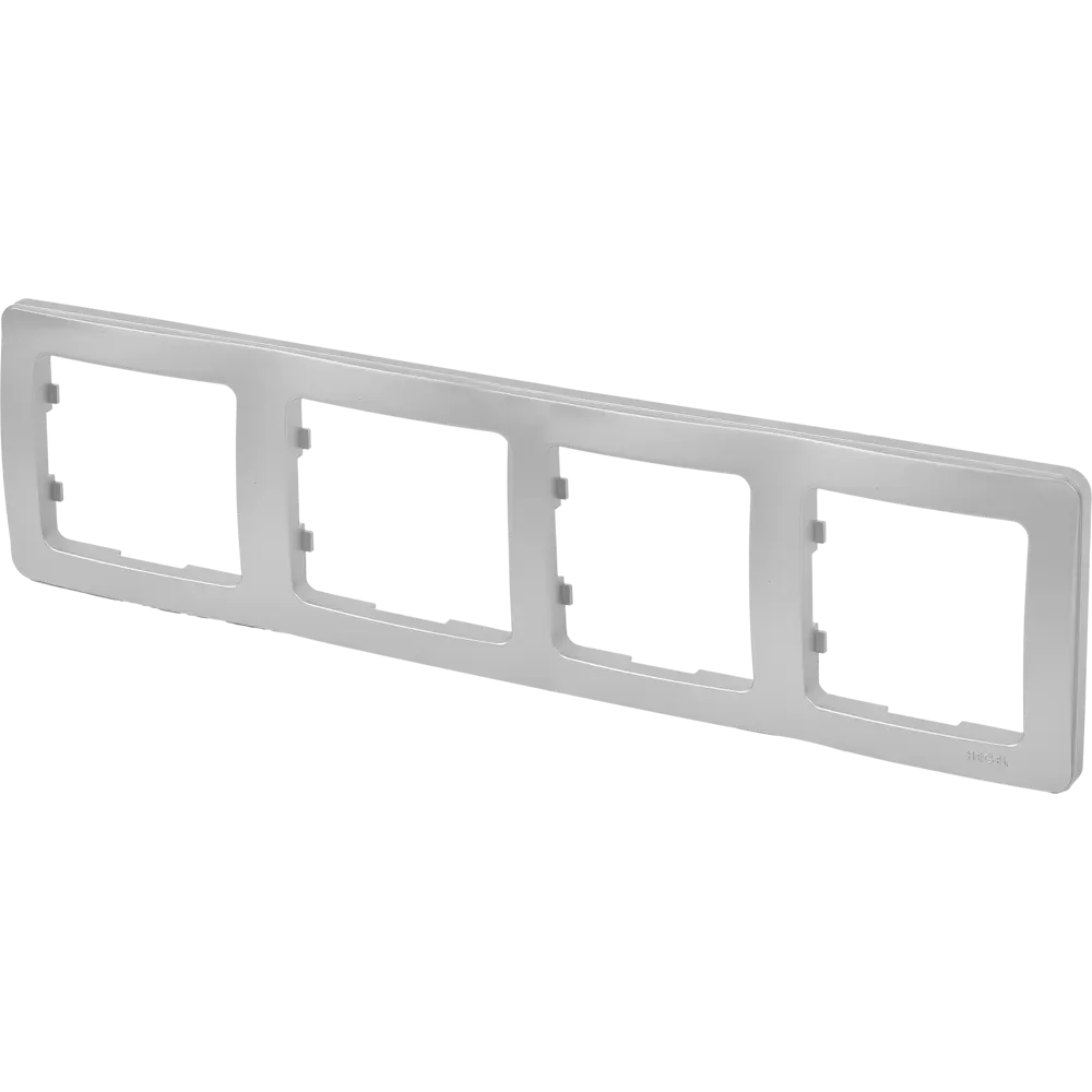 Рамка для розеток и выключателей Hegel Мастер 4 поста цвет серебро STLM-2137851