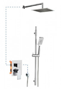 19ALPEC21502 AQG Alpha, душевой комплект EC215 со штангой, цвет хром