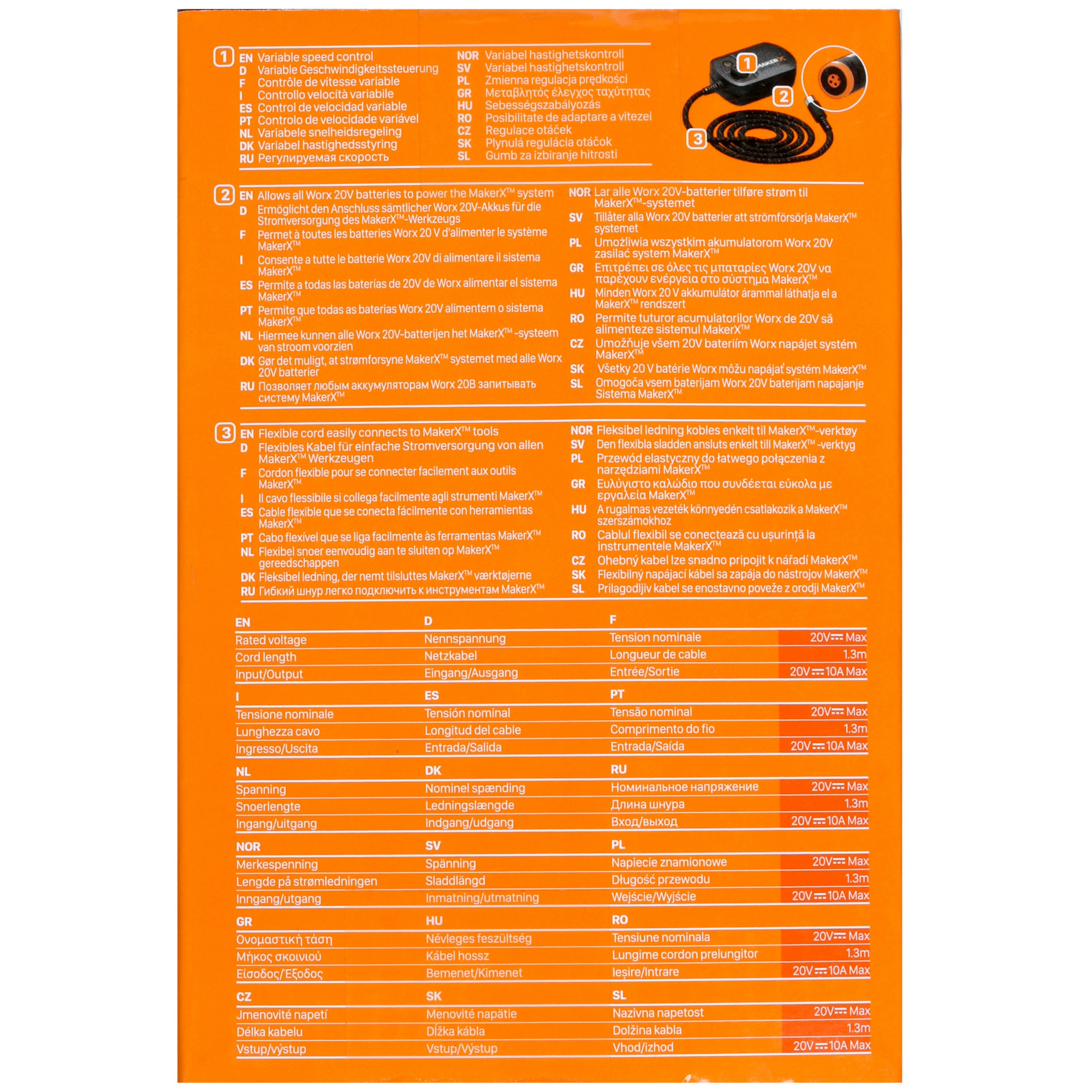 Адаптер Worx WA7160 20В (MAKER X) PowerShare 20V 5334839 STDN-0028796 - Вид №7