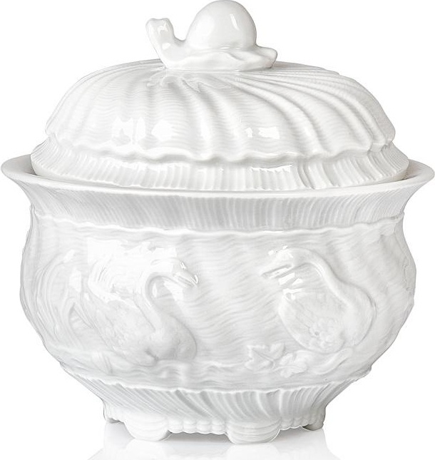 73556 Meissen Сахарница 10,5см "Лебединый сервиз" (белый рельеф) Фарфор, Керамика 