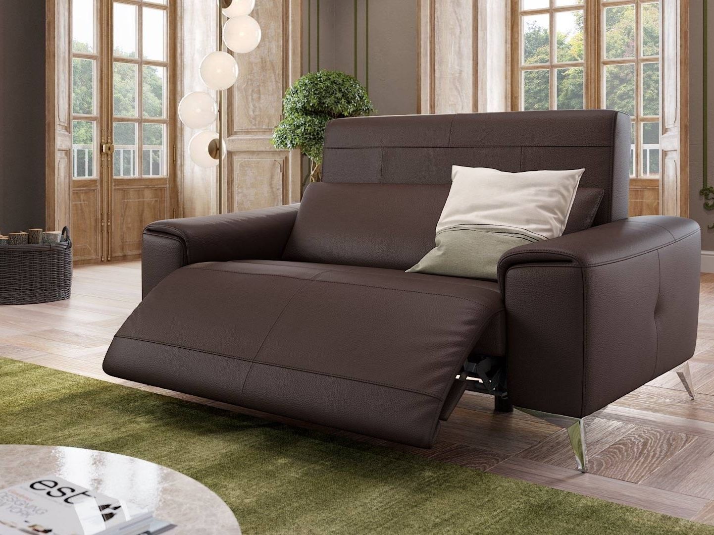 Кожаное кресло с подставкой для ног Sofanella красивая ARCH-00152077 - Вид №5