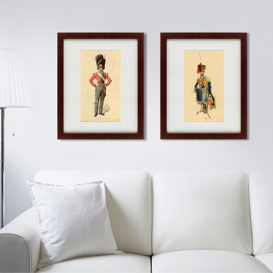 Картина в раме 52х42 см 7th Queen's Own Hussars 1815 КАРТИНЫ В КВАРТИРУ  135628 Бежевый;коричневый  - Вид №2