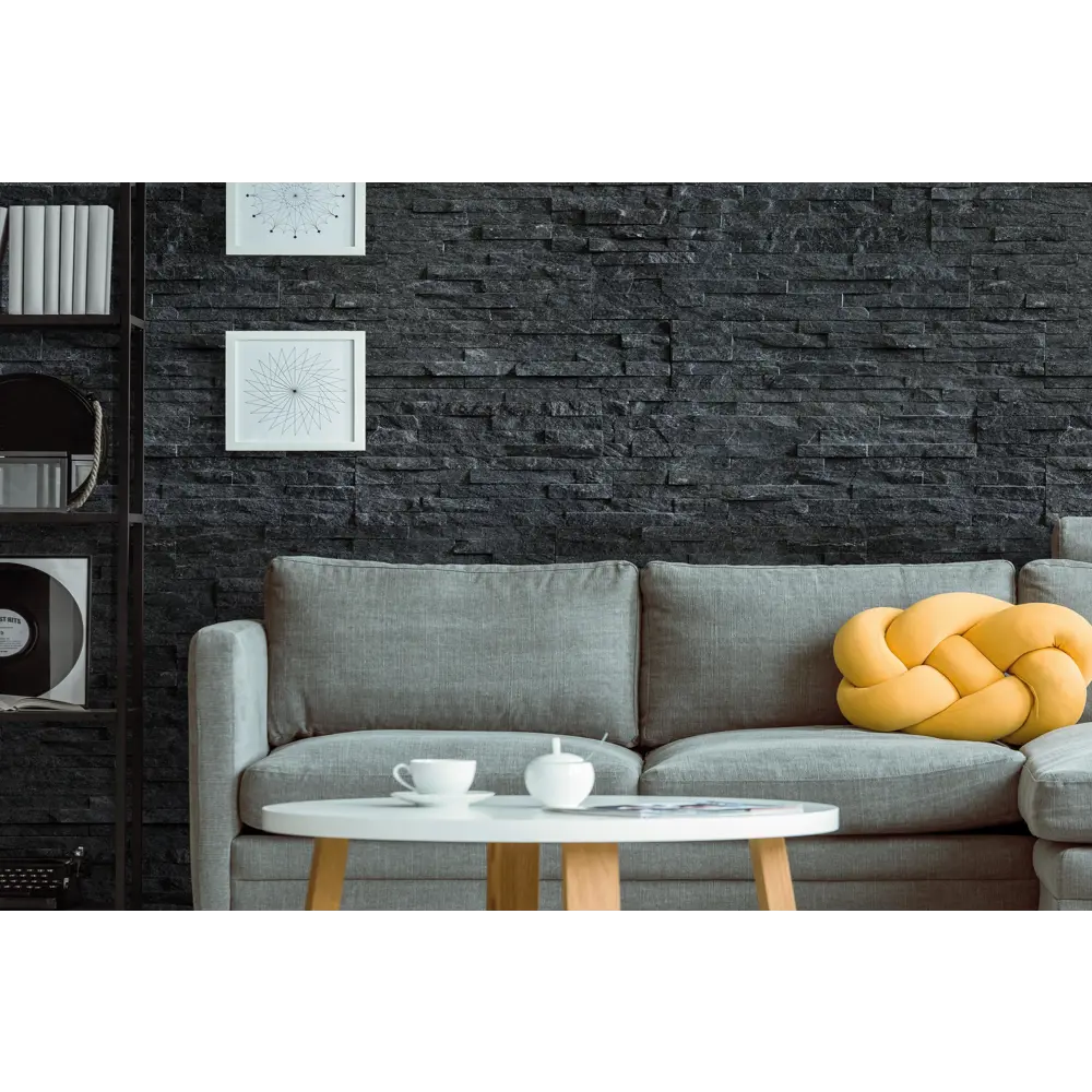 Натуральный кварцит Pharaon черный для фасадов и интерьеров 14323716 STLM-1019510 - Вид №2