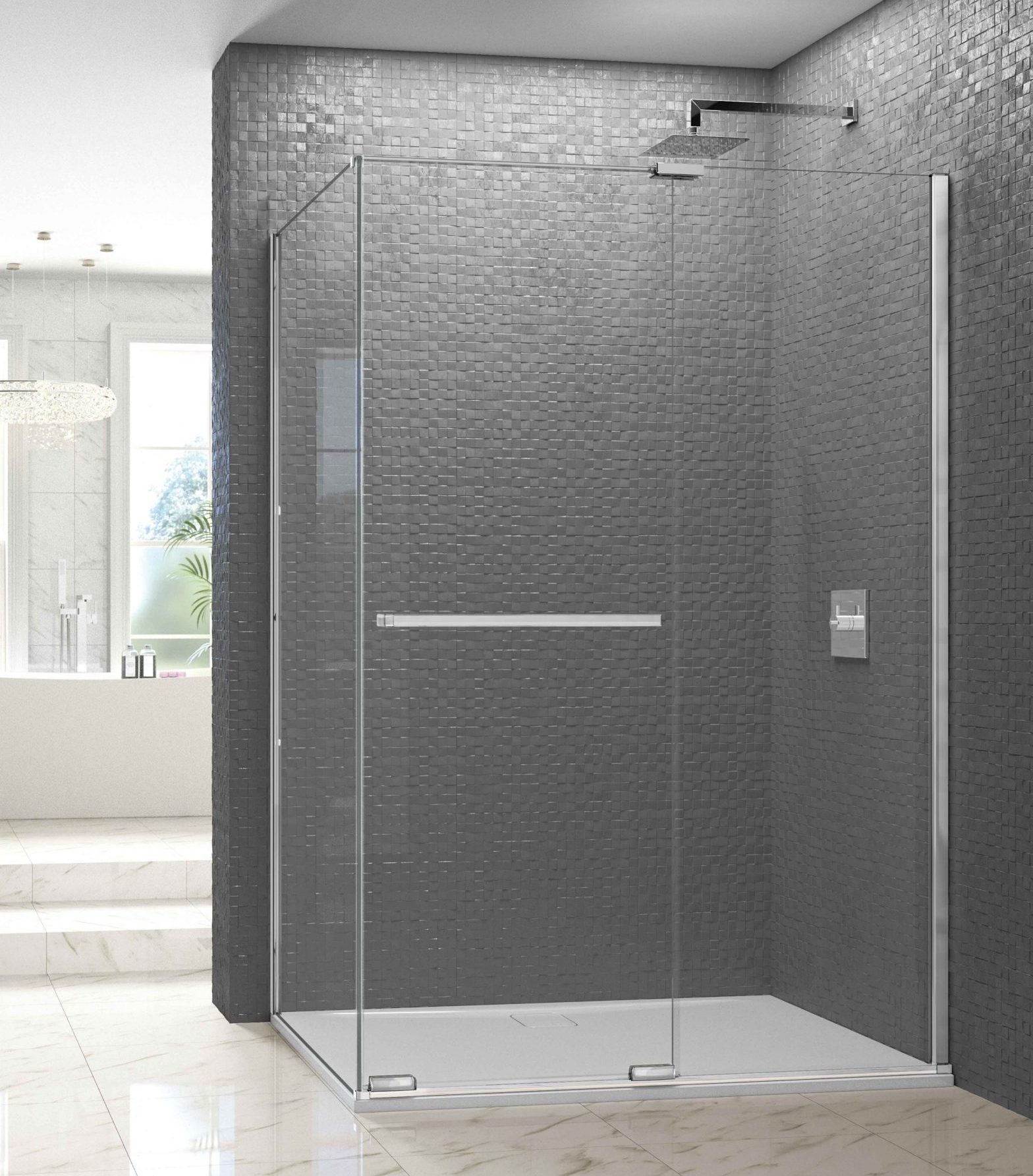 Торцевая панель для монтажа с дверью ARXFSPSL90 Merlyn Arysto Хромированный 