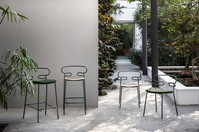 TrabA' Металлический стул для ресторана с подлокотниками со встроенной подушкой Genoa 0048-met-im-ar - Вид №4