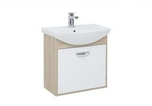 Тумба с раковиной Aquanet Грейс 65 дуб сонома/белый (1 ящик)
