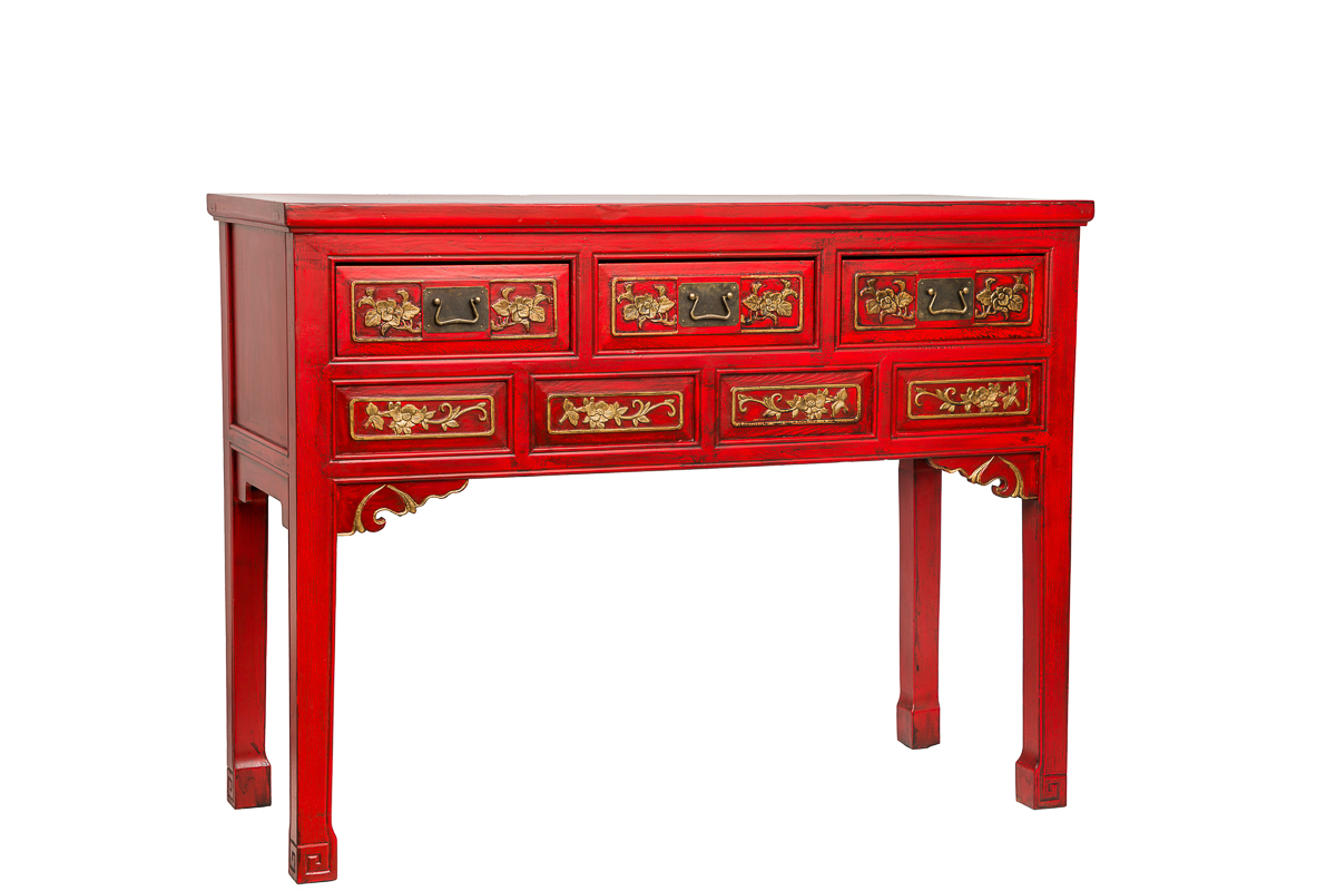 Консоль с ящиками красная "Цзяцзиань" ДОМАШНЯЯ ОБСТАНОВКА  017347 Красный Santreyd  - Вид №3