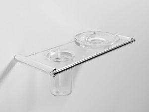 Стеклянная мыльница / держатель зубной щетки